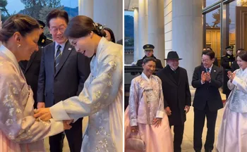 Imagem ilustrativa da imagem VÍDEO | Janja usa traje tradicional da Coreia do Sul em banquete