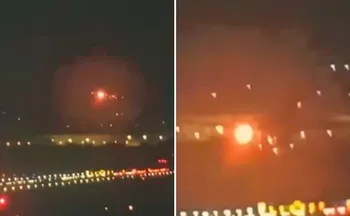 Imagem ilustrativa da imagem VÍDEO | Turbina de avião explode após decolagem no aeroporto de Guarulhos