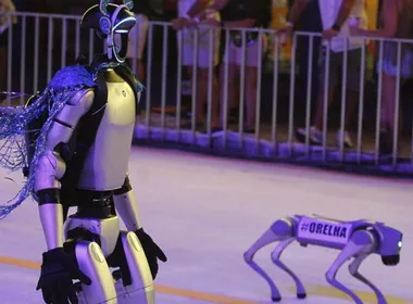 Imagem ilustrativa da imagem Robôs fazem protesto pela morte do cão Orelha no Carnaval de Vitória