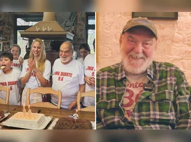 Faustão com a família em aniversário da filha