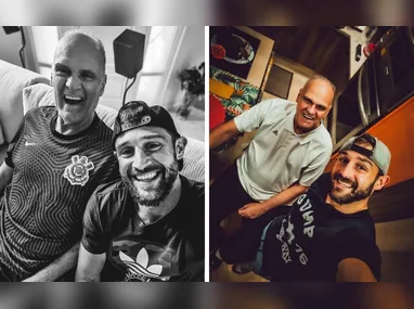 Bruno Schmidt com o tio Oscar Schmidt