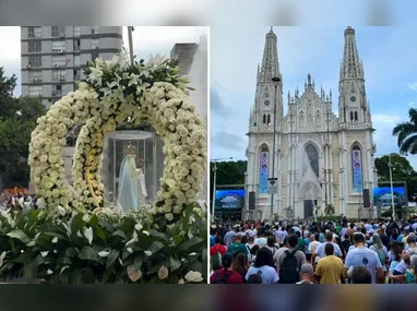 A Romaria teve início às 18 horas, com saída da Catedral Metropolitana de Vitória