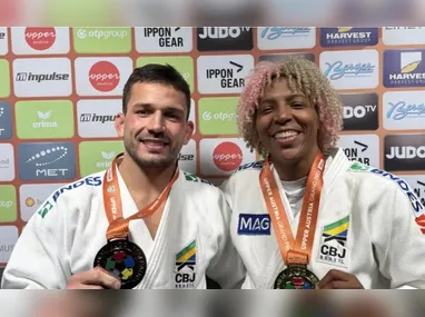 Imagem ilustrativa da imagem Rafaela Silva é ouro e Cargnin bronze no Grand Prix de judô da Áustria