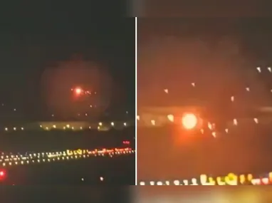 Imagem ilustrativa da imagem VÍDEO | Turbina de avião explode após decolagem no aeroporto de Guarulhos
