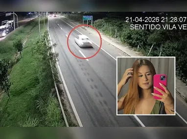 Câmeras de videomonitoramento flagraram disputa racha que causou acidente que matou jovem na rodovia Leste-Oeste, em Cariacica, na última terça-feira (21)