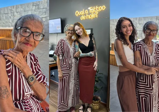 Imagem ilustrativa da imagem Aos 94 anos, Dona Lilia faz a primeira tatuagem: "Uma injeção dói muito mais"