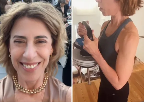 Imagem ilustrativa da imagem Fernanda Torres mostra treino durante o carnaval e brinca: 'Meu adereço'