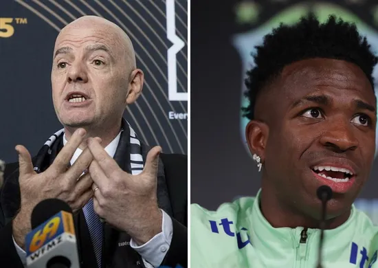 Imagem ilustrativa da imagem Infantino pede fim do racismo após caso com Vini Jr