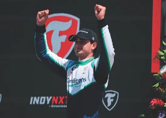 Imagem ilustrativa da imagem Na tela da TV Tribuna/ Band: brasileiro Caio Collet estreia na Fórmula Indy