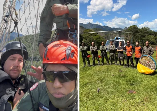 Imagem ilustrativa da imagem VÍDEO | Atleta é resgatado após sofrer acidente em voo de wingsuit no Sul do ES
