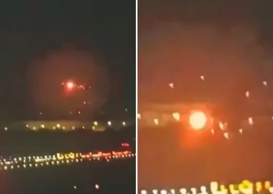 Imagem ilustrativa da imagem VÍDEO | Turbina de avião explode após decolagem no aeroporto de Guarulhos