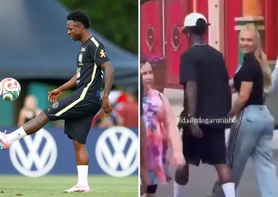 Imagem ilustrativa da imagem Vini Jr. desfalca treino da seleção brasileira após folga na Disney com Virginia