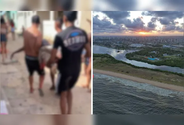 A primeira imagem foi concedida à TV Tribuna PE; a segunda é de @mt_drone97