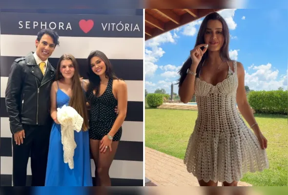 Edy entregou vestido para Franciny durante evento e influenciadora gravou vídeo provando o presente