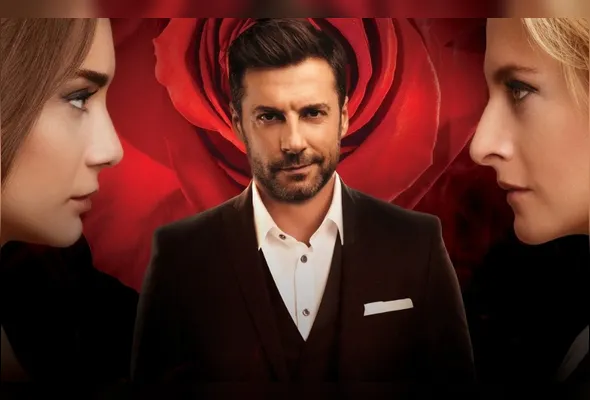 Gülru Celik (Damla Sonmez), Omer Hekimoglu (Baris Kilic) e Gulfem Sipahi (Canan Erguder) na novela Guerra das Rosas