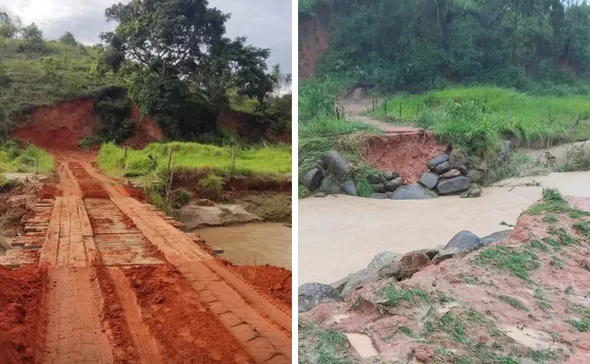 Imagem ilustrativa da imagem Professora atravessa rio a pé após destruição de ponte para não faltar aula no ES