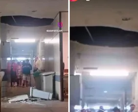 Imagem ilustrativa da imagem Teto de enfermaria do Hospital da Restauração cede após fortes chuvas no Recife