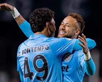 Imagem ilustrativa da imagem Neymar faz jogo morno, Santos elimina Coritiba e está nas oitavas da Copa do Brasil