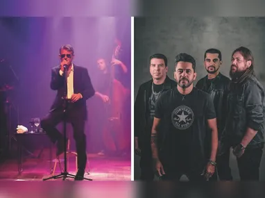 Marcos Almeida (à esquerda), músico e poeta mineiro, vai celebrar a  vida e o afeto. Frazão (à direita) se apresenta sábado