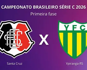 Imagem ilustrativa da imagem Santa Cruz x Ypiranga-RS: onde assistir, escalações e tudo sobre o jogo da Série C