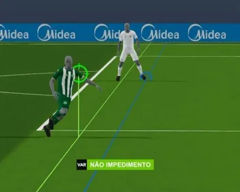 Imagem ilustrativa da imagem Brasileirão tem primeiro gol com nova tecnologia de impedimento