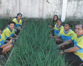 Imagem ilustrativa da imagem Horta em escola na Serra: uma aula de alimentação saudável e respeito à natureza