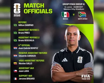 Imagem ilustrativa da imagem Wilton Pereira Sampaio é escolhido pela Fifa para apitar a abertura da Copa