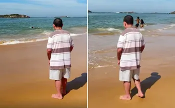 Imagem ilustrativa da imagem VÍDEO: paciente conhece o mar pela primeira vez durante internação no ES