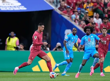 Imagem ilustrativa da imagem Cristiano Ronaldo decepciona em empate de Portugal com a RD Congo