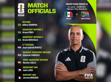 Imagem ilustrativa da imagem Wilton Pereira Sampaio é escolhido pela Fifa para apitar a abertura da Copa