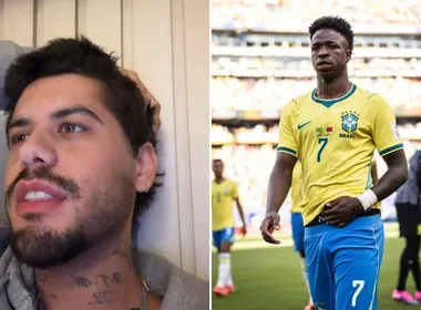 Imagem ilustrativa da imagem Zé Felipe xinga Vini Jr., critica seleção e depois apaga vídeos ao sentir vergonha