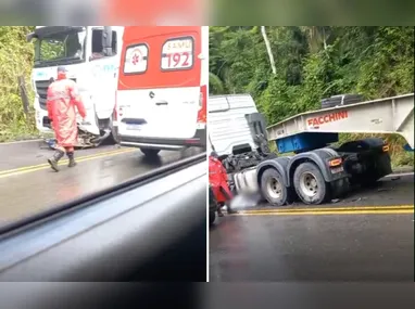 Imagem ilustrativa da imagem BR-262 interditada: Motociclista morre após colidir com carreta em Domingos Martins