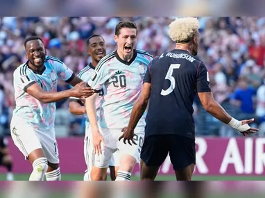 Charles De Ketelaere (17), da Bélgica, comemora após marcar gol na partida entre Estados Unidos e Bélgica válida pelas oitavas de final da Copa do Mundo 2026, em Seattle, nos EUA, nesta segunda-feira, 6 de julho de 2026