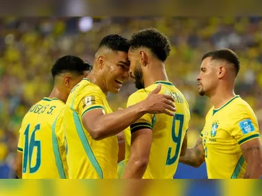 Gabriel Martinelli (22), do Brasil, comemora após marcar gol nos acréscimos da partida contra o Japão válida pela 2ª fase da Copa do Mundo de 2026, em Houston, no estado do Texas, nos Estados Unidos, nesta segunda-feira, 29 de junho de 2026. A seleção brasileira venceu, de virada, por 2 a 1