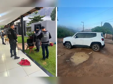 Polícia Civil encontrou animal acorrentado, sem comida e com água contaminada; cachorro foi levado para atendimento veterinário