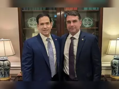 Imagem ilustrativa da imagem Rubio agradece apoio em carta de Flávio Bolsonaro mas mantém pressão sobre tarifaço