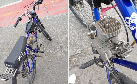 Imagem ilustrativa da imagem Bicicleta a combustão é apreendida em avenida de Vitória