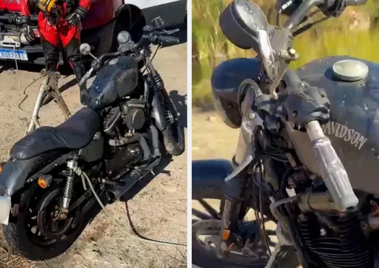 Imagem ilustrativa da imagem Bombeiros encontram Harley-Davidson no fundo de lago em Joana D'arc