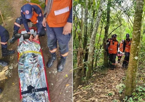 Imagem ilustrativa da imagem Bombeiros resgatam mulher ferida em trilha da Pedra Azul