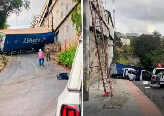 Imagem ilustrativa da imagem Carreta falha ao subir ladeira e interdita rua de Cariacica