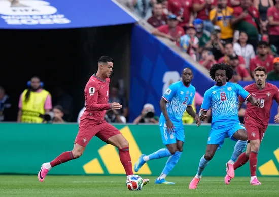Imagem ilustrativa da imagem Cristiano Ronaldo decepciona em empate de Portugal com a RD Congo