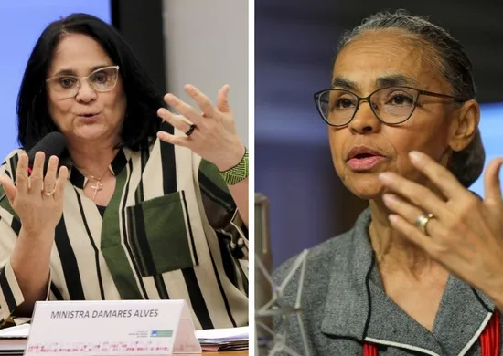 Imagem ilustrativa da imagem Damares agradece apoio de Marina Silva e cita admiração: 'Somos irmãs em Cristo'