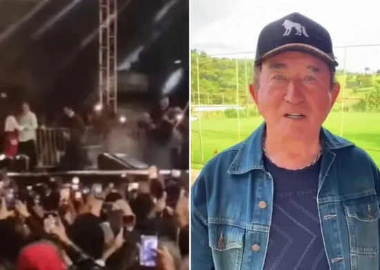 Imagem ilustrativa da imagem Estrutura desaba durante show de Amado Batista e deixa feridos na Bahia