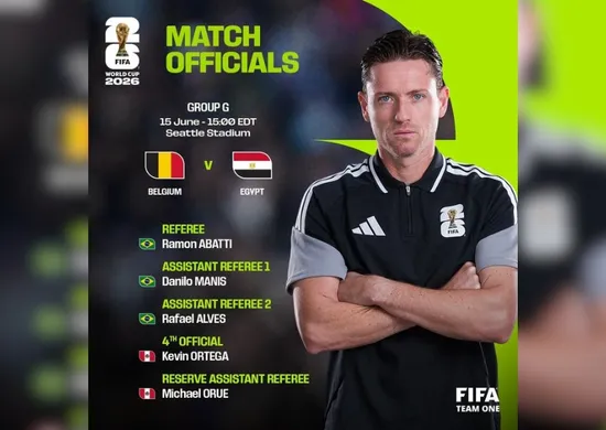 Imagem ilustrativa da imagem Fifa confirma Ramon Abatti Abel para apitar jogo entre Belgica x Egito