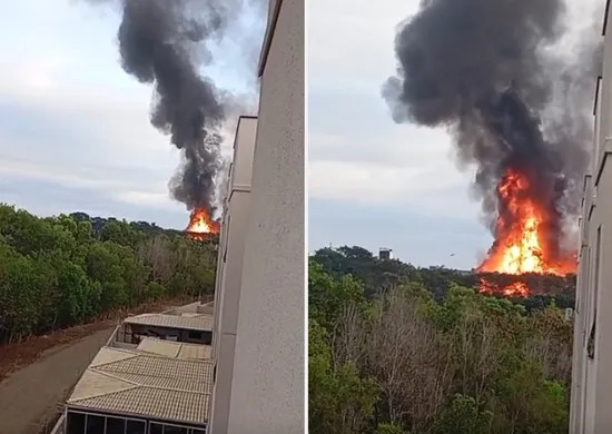 Imagem ilustrativa da imagem Incêndio de grandes proporções atinge galpão do arquivo do TJES na Serra