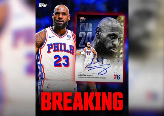 Imagem ilustrativa da imagem LeBron James surpreende e anuncia adeus da carreira no Philadelphia 76ers
