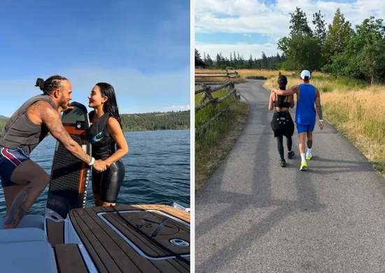 Imagem ilustrativa da imagem Lewis Hamilton assume namoro com Kim Kardashian em álbum nas redes sociais