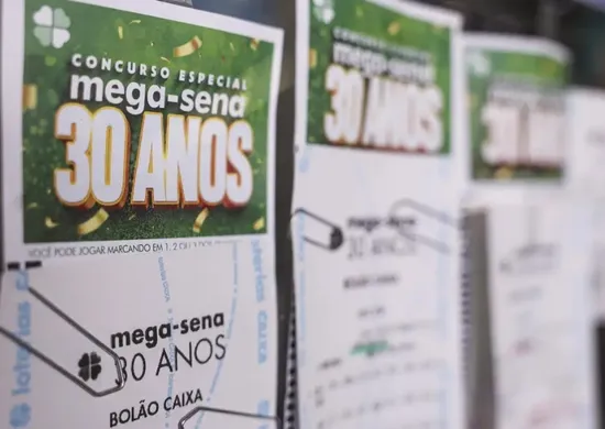 Imagem ilustrativa da imagem Mega-Sena especial de 30 anos: confira os números sorteados neste domingo