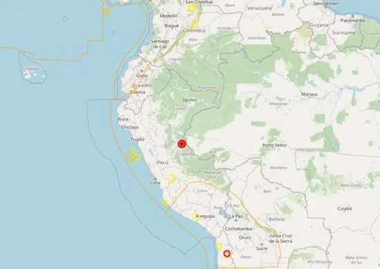 Imagem ilustrativa da imagem Terremoto de 5,6 é registrado no Peru, perto da fronteira com o Brasil