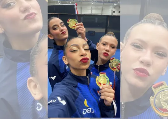 Imagem ilustrativa da imagem Trio capixaba de Ginástica Rítmica conquista ouro para o Brasil
